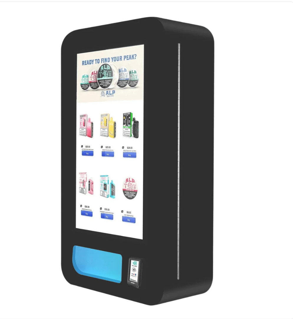 Sleek Black VapeRush Vending Machine