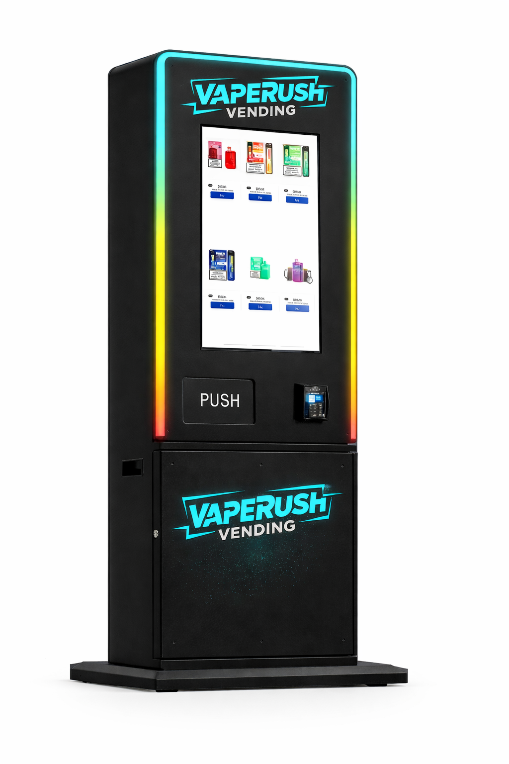 VapeRush Vending Machine - Free-Standing Model with LED Lighting